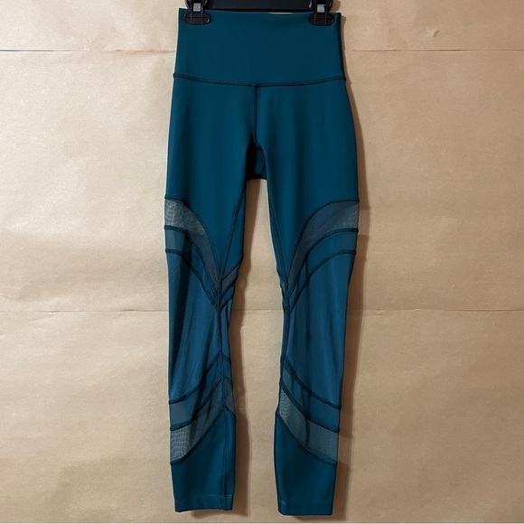Lululemon | Seek The Heat Tight *28" High Rise Leggings Mesh Green Jasper Size 2 - Picture 1 of 10